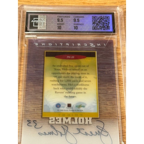 Priest Holmes 1999 Score Inscriptions Auto Card PH-33 Arena Club 10 Gem Mint - Picture 5 of 5